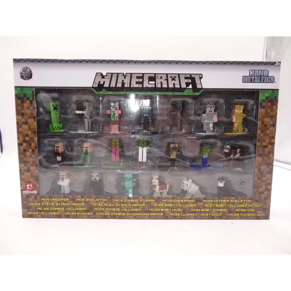 Minecraft 20 Pack Nano Metalfigs 1.65" Die-cast Collectible Figures open Box